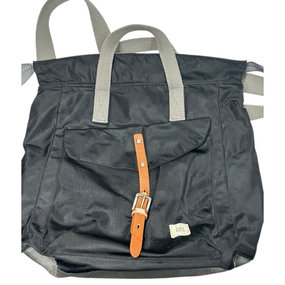 London Bag Company Black Backpack Nylon Front Pocket Buckle Zipper Close - Picture 4 of 15